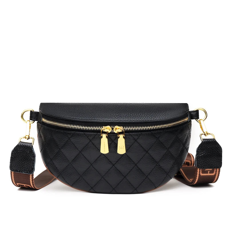 Sac Banane Cuir Matelassé Double Zip