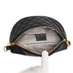 Sac Banane Cuir Matelassé Double Zip